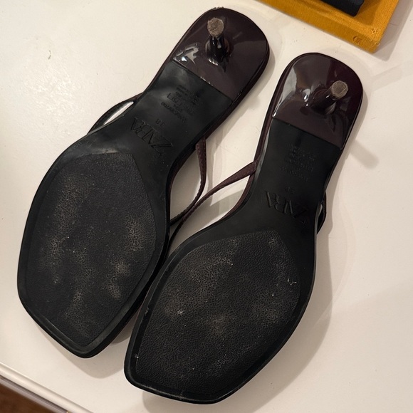 Zara Women's Dark Brown Sandals Heels - Picture 4 of 5